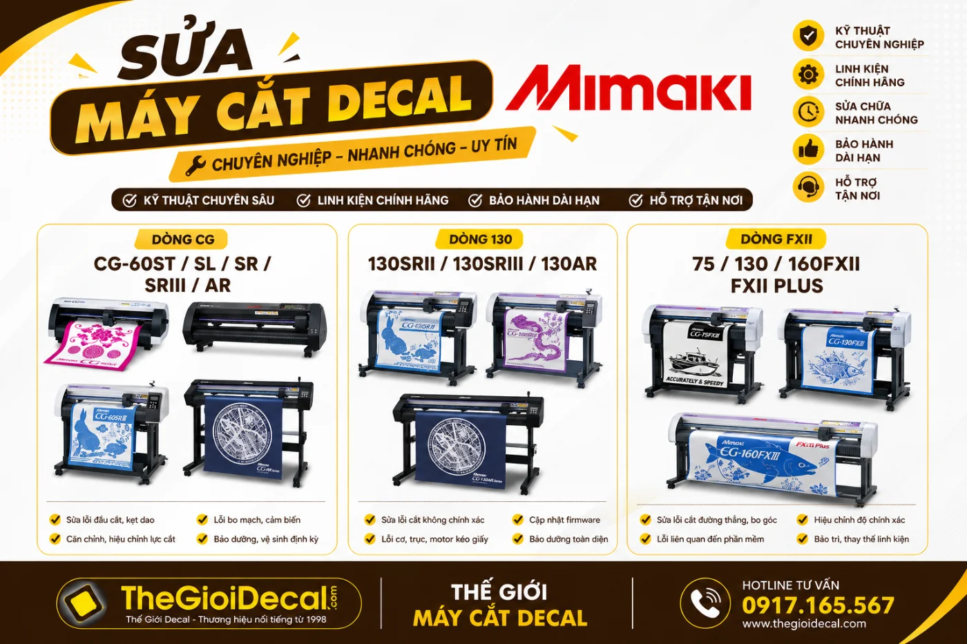Sửa chữa máy cắt decal Mimaki nhanh, chất lượng